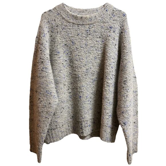 NWT Theory Boxy Mockneck Tweed Boucle Knit Sweater Pullover Evergreen - Size L - Picture 2 of 6